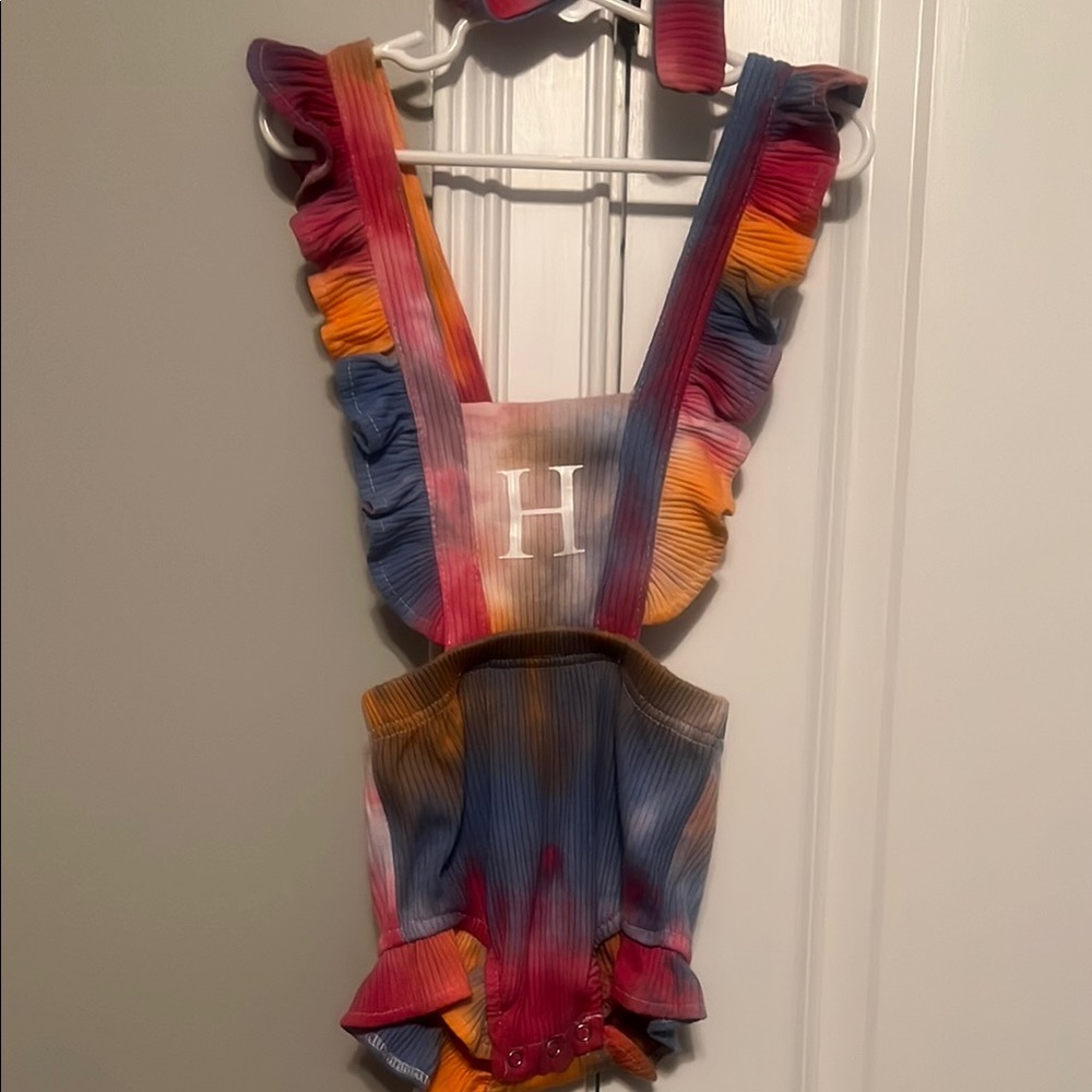 Colorful Ruffled Kids One Piece